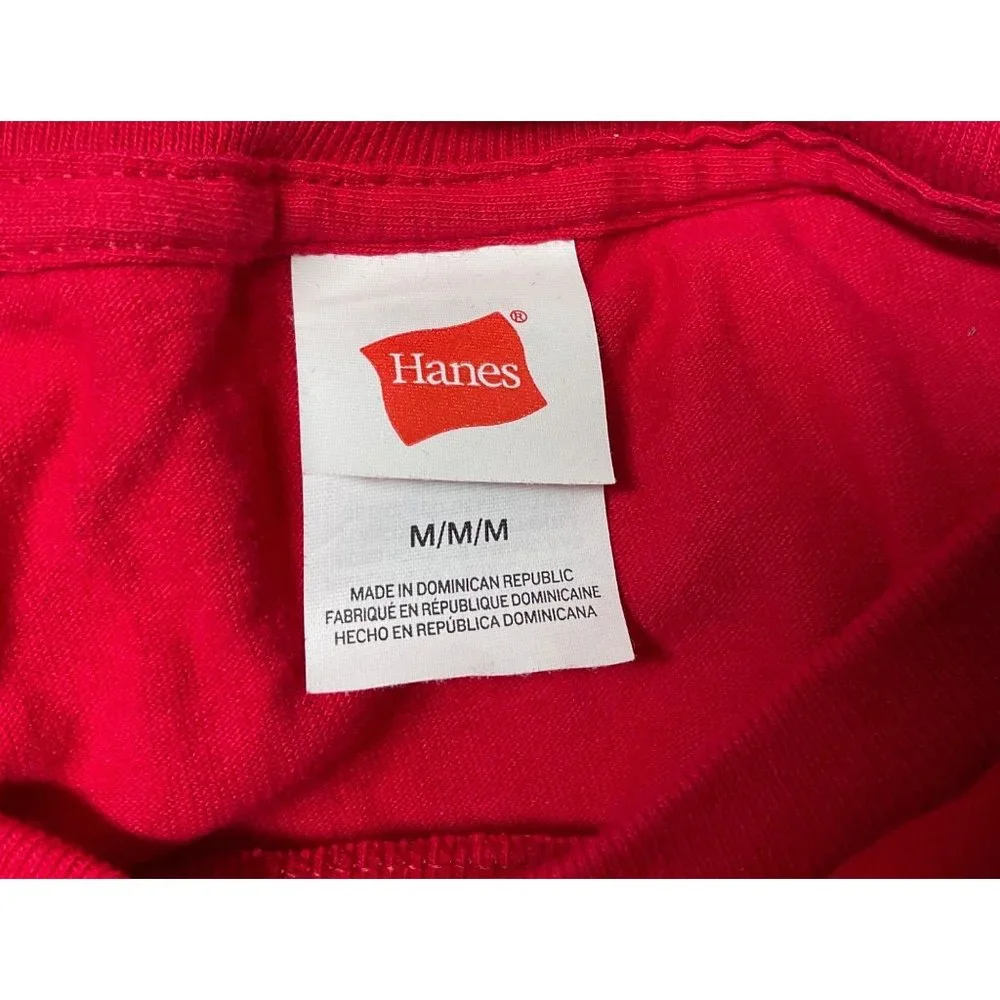 Hanes Adult Med‎ Red Tee Shirt Short Sleeve Crew Neck